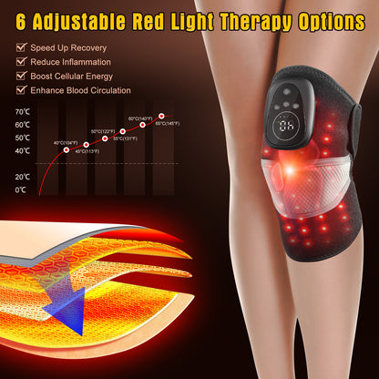 Cordless Knee Massager with Heat and Red Light Therapy for Knee Pain Relief