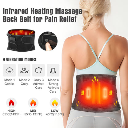 Lower Back Brace with Heating Pad and Back Massager