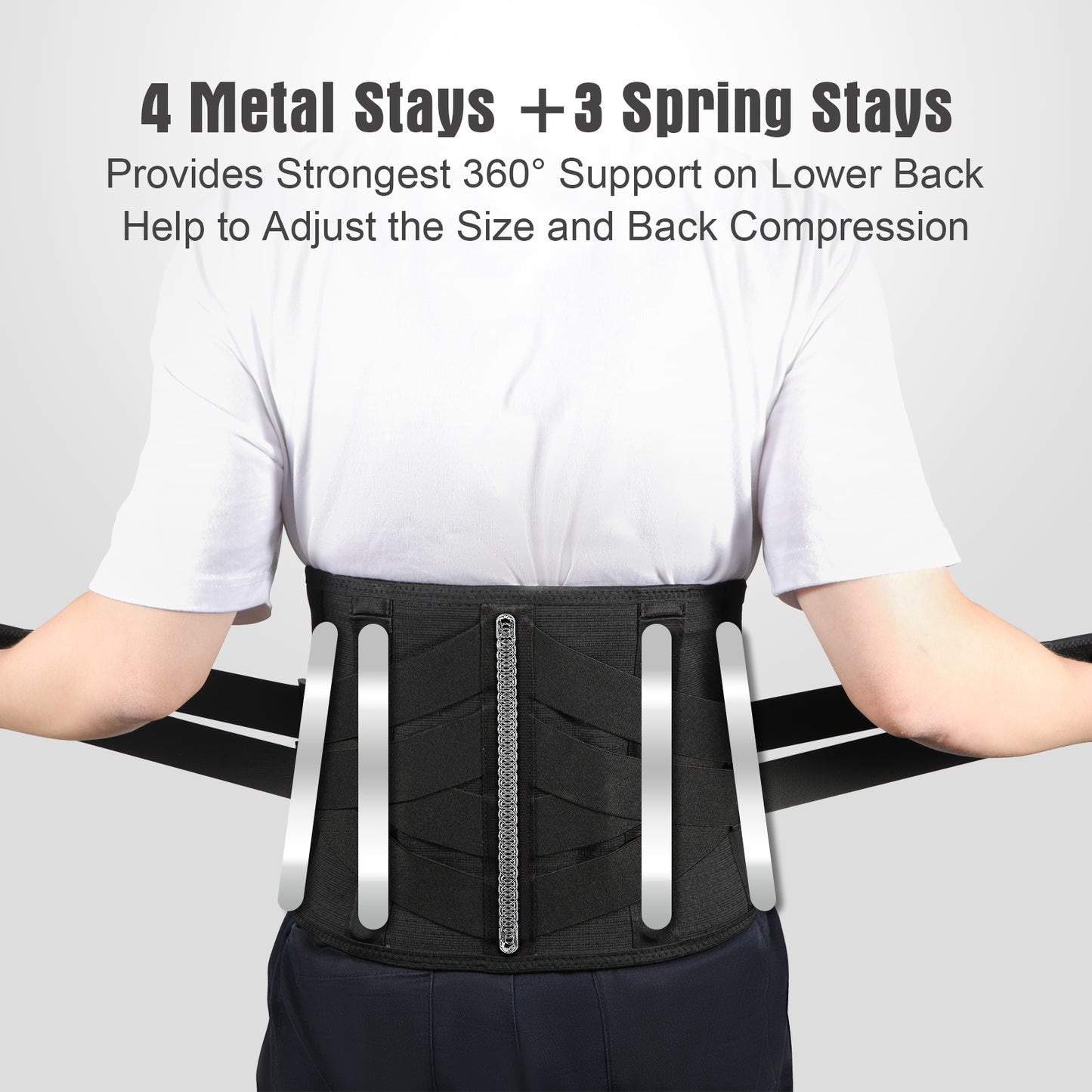 Lower Back Brace with Heating Pad and Back Massager